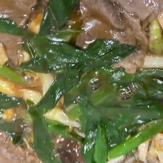 土鍋で★ ネギと牛肉のすき焼き